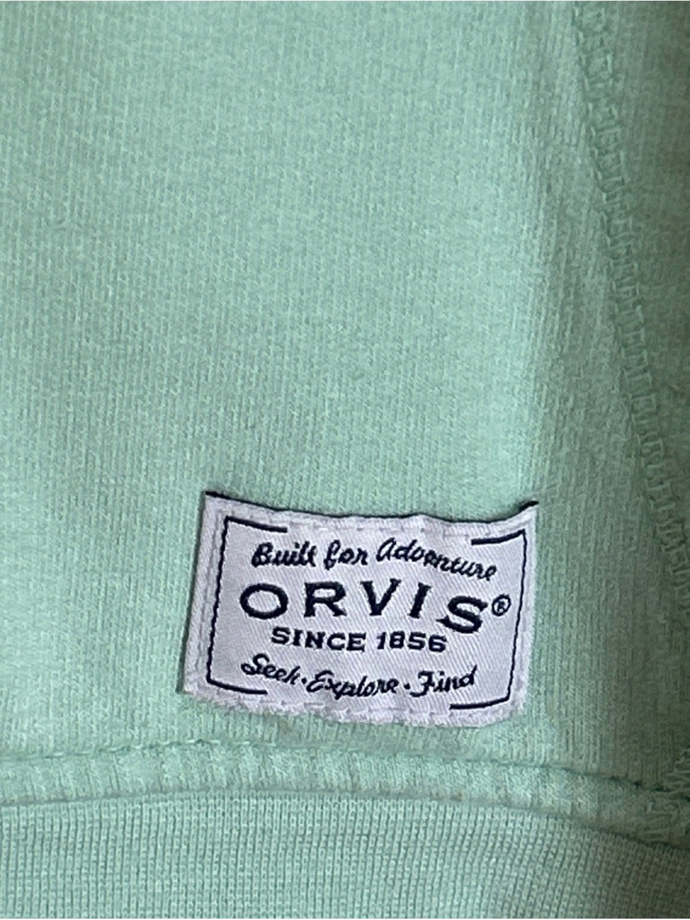 Orvis Classic Striped Sleeve Mint Green & Navy Comfy Hoodie Women's Size Medium - Picture 4 of 10